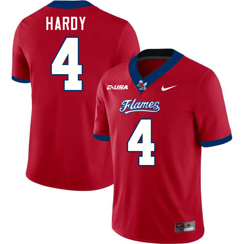 Liberty Flames #4 Jay Hardy College Football Jerseys Stitched-Red